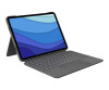 Logitech Combo Touch - keyboard and folio hop - with a trackpad - backlit - Apple Smart Connector - Qwertz - German - Oxford Gray - for Apple 11 -inch iPad Pro (1st generation, 2nd generation, 3rd generation)