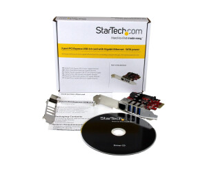 StarTech.com 3 Port PCI Express USB 3.0 Karte mit Gigabit Ethernet