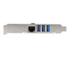 StarTech.com 3 Port PCI Express USB 3.0 Karte mit Gigabit Ethernet