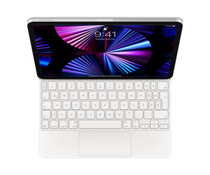Apple Magic Keyboard - Tastatur und Foliohülle - mit Trackpad - hinterleuchtet - Apple Smart connector - Spanisch - weiß - für 11-inch iPad Pro (1st generation, 2nd generation, 3rd generation)