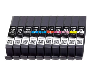 Canon Pfi-MBK/PBK/CO/GY/R/M/Y/PC/PM 10 Ink Cartridge...