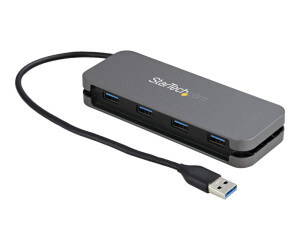 StarTech.com 4 Port USB 3.0 Hub - SuperSpeed 5 Gbit/s USB 3.1 Gen 1 Type-A Verteiler - USB Bus Powered -  28cm USB Host Kabel (HB30AM4AB)
