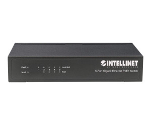 Intellinet 5-Port Gigabit Ethernet PoE+ Switch, 4 x PSE...
