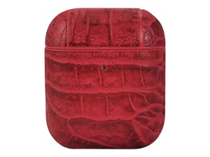 TerraTec Air Box - Tasche für Kopfhöhrer - Polycarbonat - Croco Red - für Apple AirPods (1. Generation, 2. Generation)