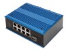 DIGITUS 8 Port Fast Ethernet Netzwerk PoE Switch, Industrial, Unmanaged, 1 SFP Uplink