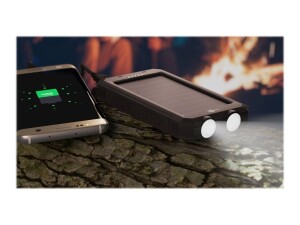 Wentronic goobay Outdoor PowerBank 8.0 - Solar-Powerbank - Li-Pol - 8000 mAh - 29.6 Wh - 2 A - 2 Ausgabeanschlussstellen (2 x USB)