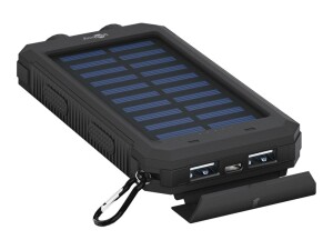 Wentronic goobay Outdoor PowerBank 8.0 - Solar-Powerbank - Li-Pol - 8000 mAh - 29.6 Wh - 2 A - 2 Ausgabeanschlussstellen (2 x USB)