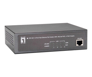 LevelOne FEP-0511W90 - Switch - 4 x 10/100 (PoE+, uplink)