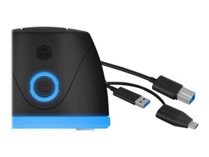 ICY BOX IB-1124L-C3 - HDD-Dockingstation mit Datenanzeige, Netzanzeige, Ein/Aus-Schalter Schächte: 1 - 2,5" / 3,5" gemeinsam genutzt (6,4 cm/8,9 cm gemeinsam genutzt)