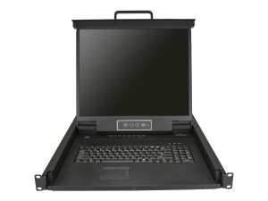 StarTech.com 8 Port Rack KVM Konsole mit 1,8 m Kabeln - US Tastatur(QWERTY), Integrierter KVM Switch mit 19" LCD Monitor - 1HE LCD KVM Konsole - OSD KVM - 50.000 MTBF - USB + VGA(RKCONS1908K) - KVM-Konsole mit KVM-Switch - 8 Anschlüsse - PS/2, USB - US-En