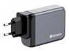Verbatim Netzteil - GaN - 100 Watt - 5 A - PD 3.0, PD/PPS, QC 3.0 - 4 Ausgabeanschlussstellen (3 x USB-C, USB)