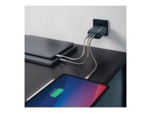 Verbatim Netzteil - GaN - 240 Watt - 5 A - Power Delivery 3.1, QC 3.0, PD 3.0, PD/PPS - 4 Ausgabeanschlussstellen (3 x USB-C, USB Typ A)