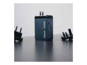Verbatim Netzteil - GaN - 240 Watt - 5 A - Power Delivery 3.1, QC 3.0, PD 3.0, PD/PPS - 4 Ausgabeanschlussstellen (3 x USB-C, USB Typ A)