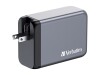 Verbatim Netzteil - GaN - 240 Watt - 5 A - Power Delivery 3.1, QC 3.0, PD 3.0, PD/PPS - 4 Ausgabeanschlussstellen (3 x USB-C, USB Typ A)