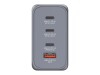 Verbatim Netzteil - GaN - 240 Watt - 5 A - PD 3.0, QC 3.0, Power Delivery 3.1, PD/PPS - 4 Ausgabeanschlussstellen (USB Typ A, 3 x USB-C)