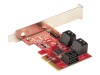 StarTech.com PCIe SATA Controller Karte - 6 Port SATA 3 Erweiterungskarte/Kontroller - 6Gbit/s - Voll- und Low-Profile Blende - PCI Express Festplatten kontroller/Adapter (6P6G-PCIE-SATA-CARD)