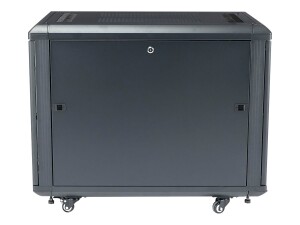 StarTech.com RK1236BKF Serverschrank (12HE, 73,7 cm tief, bis max. 800 Kg belastbar, mit Rollen, Tür mit Fenster und Schloss) - Schrank Netzwerkschrank - Schwarz - 12U - 91.4 cm (36")