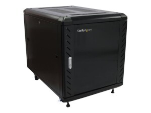 StarTech.com RK1236BKF Serverschrank (12HE, 73,7 cm tief, bis max. 800 Kg belastbar, mit Rollen, Tür mit Fenster und Schloss) - Schrank Netzwerkschrank - Schwarz - 12U - 91.4 cm (36")