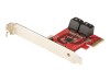 StarTech.com PCIe SATA Controller Karte - 4 Port SATA 3 Erweiterungskarte/Kontroller - 6Gbit/s - Full/Low-Profile Blende - PCI Express Festplatten/SSD kontroller/Adapter (4P6G-PCIE-SATA-CARD)