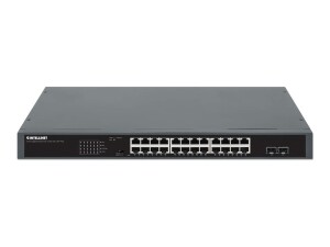 Intellinet Switch - 24 x 10/100/1000 (PoE+) + 2 x 10...