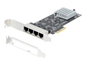 StarTech.com 4-Port 2.5Gbps NBASE-T PCIe Network Card, Intel I225-V Chip, Quad Port Computer Network Card, Multi-Gigabit NIC, PCI Express Server LAN Card, Desktop Ethernet Interface Card, PCI Express 2.0 (PR42GI-NETWORK-CARD)