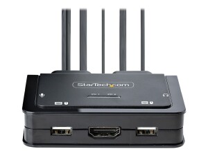 StarTech.com 2-Port Hybrid USB-C HDMI Cable KVM Switch,...