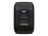 ICY BOX IB-PS106-PD - Netzteil - 38 Watt - 3 A - PD 3.0, QC 3.0 - 2 Ausgabeanschlussstellen (USB, 24 pin USB-C)