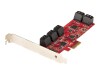 StarTech.com PCIe SATA Controller Karte - 10 Port SATA 3 Erweiterungskarte/Kontroller - 6Gbit/s - Full- und Low-Profile Blende - PCI Express Festplatten kontroller/Adapter (10P6G-PCIE-SATA-CARD)