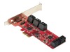 StarTech.com PCIe SATA Controller Karte - 10 Port SATA 3 Erweiterungskarte/Kontroller - 6Gbit/s - Full- und Low-Profile Blende - PCI Express Festplatten kontroller/Adapter (10P6G-PCIE-SATA-CARD)