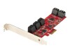 StarTech.com PCIe SATA Controller Karte - 10 Port SATA 3 Erweiterungskarte/Kontroller - 6Gbit/s - Full- und Low-Profile Blende - PCI Express Festplatten kontroller/Adapter (10P6G-PCIE-SATA-CARD)