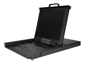 StarTech.com 8 Port Rack KVM Konsole mit 1,8 m Kabeln - US Tastatur(QWERTY), Integrierter KVM Switch mit 17" LCD Monitor - 1HE LCD KVM Konsole - OSD KVM - 50.000 MTBF - USB + VGA(RKCONS1708K) - KVM-Konsole mit KVM-Switch - 8 Anschlüsse - USB - 43.2 cm (17