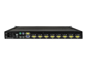 StarTech.com 8 Port Rack KVM Konsole mit 1,8 m Kabeln - US Tastatur(QWERTY), Integrierter KVM Switch mit 17" LCD Monitor - 1HE LCD KVM Konsole - OSD KVM - 50.000 MTBF - USB + VGA(RKCONS1708K) - KVM-Konsole mit KVM-Switch - 8 Anschlüsse - USB - 43.2 cm (17