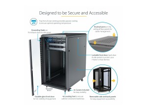 StarTech.com 18HE 19 Zoll Server Rack/Schrank - 4 Pfosten...