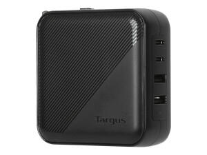 Targus Netzteil - GaN - 100 Watt - PD - 4 Ausgabeanschlussstellen (2 x USB-C, 2 x 9-polige USB Typ A)