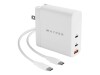Hyper HyperJuice - Netzteil - GaN-Technologie - 140 Watt - Power Delivery 3.1, QC 3.0 - 3 Ausgabeanschlussstellen (USB, 2 x USB-C)