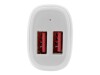 StarTech.com Dual Port USB KFZ Ladegerät - 24W/4.8 - Weiß - 2 Port USB Autoladegerät - Auto-Netzteil - 24 Watt - 4.8 A - 2 Ausgabeanschlussstellen (USB)