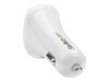 StarTech.com Dual Port USB KFZ Ladegerät - 24W/4.8 - Weiß - 2 Port USB Autoladegerät - Auto-Netzteil - 24 Watt - 4.8 A - 2 Ausgabeanschlussstellen (USB)