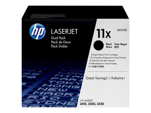 HP 11X - 2er-Pack - Hohe Ergiebigkeit - Schwarz -...