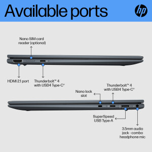 HP Dragonfly G4 Notebook - Intel Core i7 1355U / 1.7 GHz - Evo - Win 11 Pro - Intel Iris Xe Grafikkarte - 32 GB RAM - 1 TB SSD NVMe, TLC - 34.3 cm (13.5")
