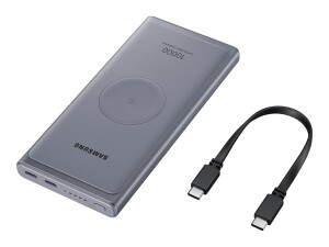 Samsung Wireless Battery Pack EB-U3300 - Induktives Ladepad / Powerbank - 10000 mAh - 25 Watt - 3 A - QC 2.0, FC - 2 Ausgabeanschlussstellen (24 pin USB-C)