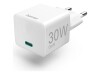 Hama Netzteil - GaN, mini-charger, Qualcomm - 30 Watt - 3 A - PD, QC 2.0, QC 3.0 (24 pin USB-C)