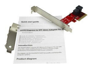 StarTech.com x4 PCI Express auf SFF-8643 Adapter für PCIe NVMe U.2 SSD - PCI Express 2,5 NVM Express SSD Adapter - Schnittstellenadapter - 2.5" (6.4 cm)