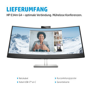 HP E34m G4 Conferencing Monitor - E-Series - LED-Monitor - gebogen - 86.36 cm (34")