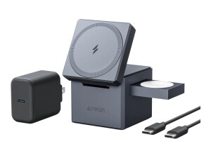 Anker Innovations Anker 3-in-1 Cube - Kabelloses Ladegerät - mit MagSafe + AC-Netzteil