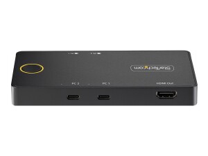 StarTech.com 2-Port USB-C KVM Switch, Single-4K 60Hz HDMI Monitor, Dual-100W Power Delivery Pass-through Ports, Bus Powered, USB Type-C/USB4/Thunderbolt 3/4 Compatible - Small Form Factor (C2-H46-UC2-PD-KVM)