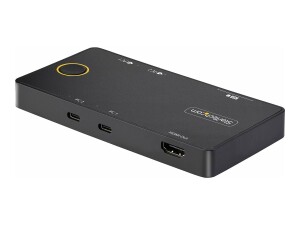 StarTech.com 2-Port USB-C KVM Switch, Single-4K 60Hz HDMI Monitor, Dual-100W Power Delivery Pass-through Ports, Bus Powered, USB Type-C/USB4/Thunderbolt 3/4 Compatible - Small Form Factor (C2-H46-UC2-PD-KVM)