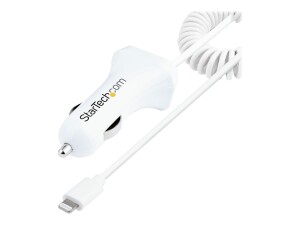 StarTech.com Lightning Car Charger with 1m Coiled...