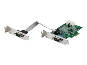 StarTech.com 2 Port Serielle PCIe RS232 Adapter Karte - Serielle PCIe RS232 Host Controller Karte - PCIe auf seriell DB9 - 16950 UART - Nidrig Profil Erweiterungskarte - Windows & Linux (PEX2S953LP)