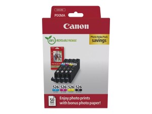 Canon CLI-526 Ink Cartridge C/M/Y/BK Photo Value -...