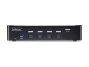StarTech.com 4-Port DisplayPort 1.4 KVM Switch, 8K 60Hz / 4K 144Hz, 2x USB 3.0 Ports, 4x USB 2.0 Ports, Hotkey Switching, TAA Compliant (D86A2-4-PORT-8K-KVM)